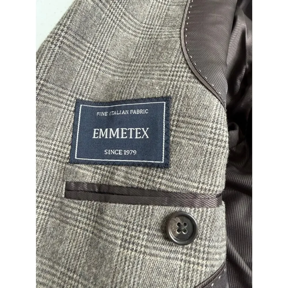 Banana Republic Emmettex Slim Fit Blazer 44R Brown Plaid Preppy Academia Career
